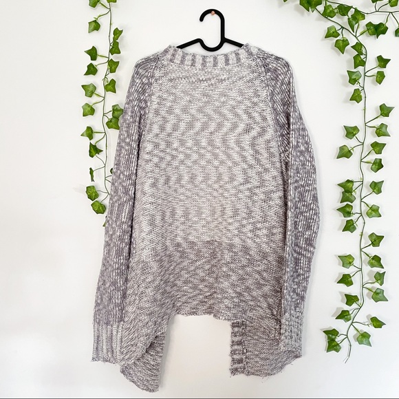 AEROPOSTALE White Grey Cardigan Long Front - Picture 3 of 3